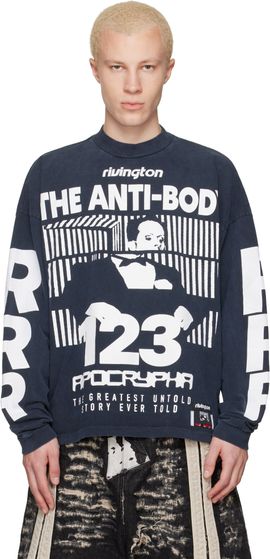 Rivington Roi Rebis Rivington Roi Rebis Black 'The Anti-Body' Vintage Long Sleeve T-shirt