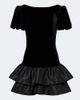 Rixo Rixo Anabella tiered velvet minidress - 1
