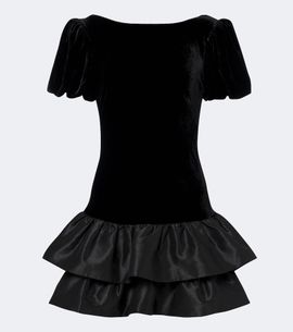 Rixo Rixo Anabella tiered velvet minidress