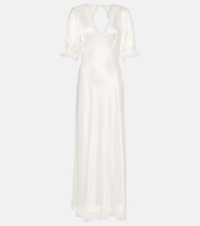 Rixo Rixo Annabella lace-trimmed satin maxi dress