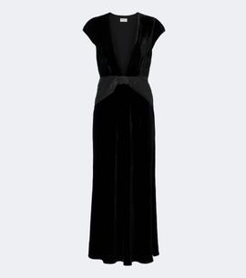 Rixo Rixo Arlette draped velvet midi dress