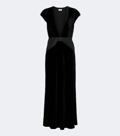 Rixo Rixo Arlette draped velvet midi dress