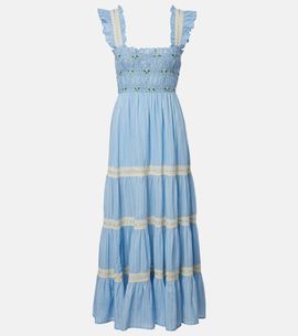 Rixo Rixo Aubrie lace-trimmed cotton midi dress