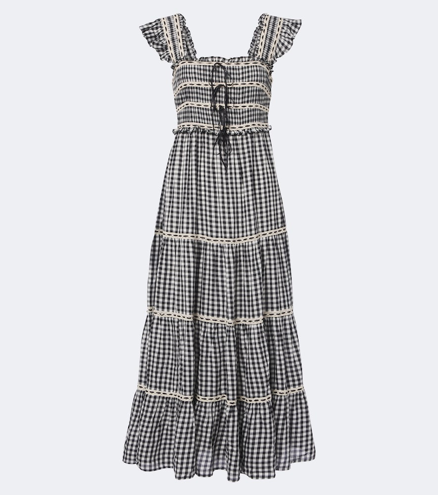 Rixo - Chandra checked tiered cotton midi dress