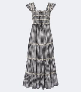 Rixo Rixo Chandra checked tiered cotton midi dress