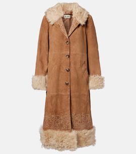Rixo Rixo Cienna embroidered suede coat
