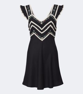 Rixo Rixo Diaz embroidered lace-trimmed minidress