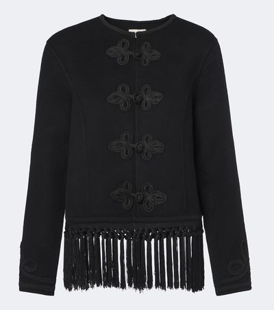 Rixo Rixo Inga fringed wool-blend jacket