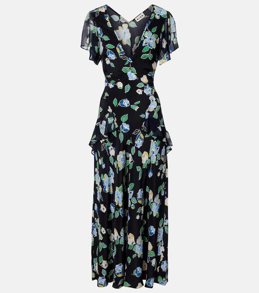 chinese dress ladies Kimmie Maxi Wrap Dress (Peach Whip/Black Dots) | Love Cherish main image 0