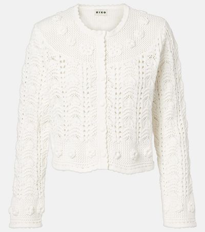 Rixo Rixo Kyra open-knit cotton cardigan