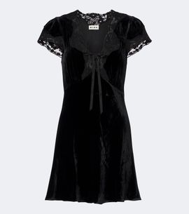 Rixo Rixo Lacie lace-trimmed velvet minidress