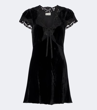 Rixo Rixo Lacie lace-trimmed velvet minidress