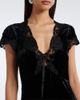 Rixo Rixo Lacie lace-trimmed velvet minidress - 3