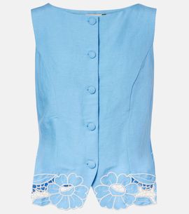 Rixo Rixo Lucca linen-blend vest