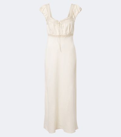 rixo linen dress Marne Linen Mini Dress in Ombre Floral Embroidery Cream