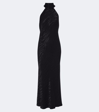 Rixo Rixo Maura open-back satin jacquard midi dress