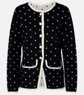 Rixo Rixo Mirja polka-dot wool-blend cardigan