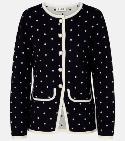 Rixo Rixo Mirja polka-dot wool-blend cardigan
