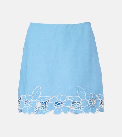 Rixo Rixo Nancye cutout linen-blend miniskirt