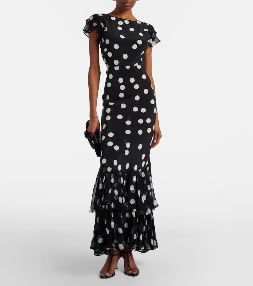 rixo cocktail dress Cathy floral-print crepe midi dress - blue
