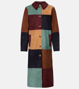 Rixo Rixo Patchwork suede coat
