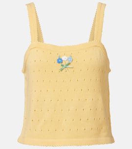 Rixo Rixo Perla embroidered pointelle wool tank top