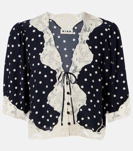 Rixo Rixo Ursula polka-dot crÃªpe de chine top