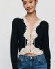 RIXO Tassia Cashmere Wool Lace Trimmed Cardigan - 1