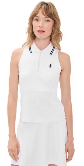 RLX Ralph Lauren RLX Ralph Lauren Active Cable Knit Top Ceramic White/Refined Navy