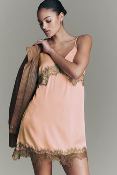 RMN Lara Lace-Trim Mini Slip Dress