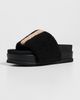 ROAM ROAM Fuzzy Stripe Stacked Sandals Black/Beige - 2