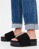 ROAM ROAM Fuzzy Stripe Stacked Sandals Black/Beige - 3