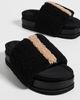ROAM ROAM Fuzzy Stripe Stacked Sandals Black/Beige - 5