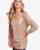 Roaman's Roaman's Cold-Shoulder Sequin Tunic - 2