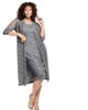 Roaman's Roaman's Extended Plus Size 3/4 Sleeve Formal Duster Sequin Embellished Lace Dress Set (plus) - 1