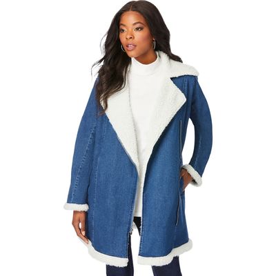 Roaman's Roaman's Fleece Lined Denim Jacket