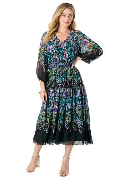 Roaman's Roaman's Georgette Tiered Dress