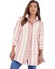 Roaman's Roaman's Kate Long Sleeve Crisp Cotton Blend Button Front Tunic - 1