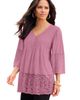 Roaman's Roaman's Lace-Hem Pintuck Tunic - 1
