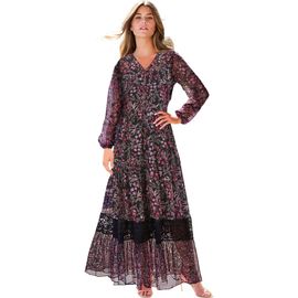 Roaman's Roaman's Lace Tiered Maxi Dress