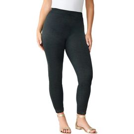 Roaman's Roaman's Lace Trim Essential Stretch Legging
