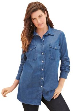 Roaman's Roaman's Olivia Denim Big Shirt