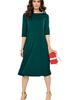 Roaman's Roaman's Plus Size 3/4 Sleeve Embellished Boatneck Dress - 1