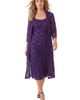 Roaman's Roaman's Plus Size 3/4 Sleeve Formal Duster Sequin Embellished Lace Dress Set - 3