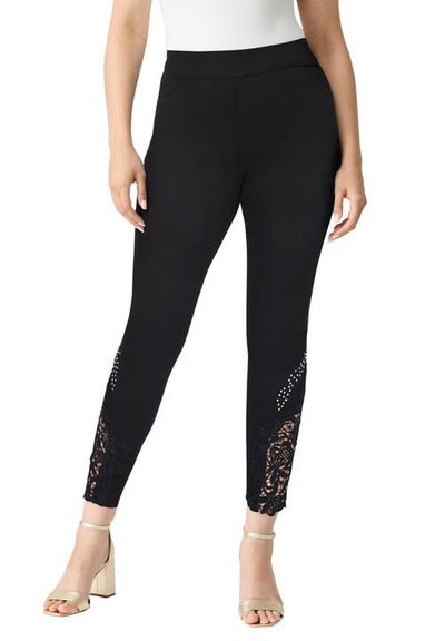 Roaman's Roaman's Plus Size 360° Stretch Lace Applique Jean