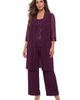 Roaman's Roaman's Plus Size 3 Piece Knit Embellished Pant Set - 1