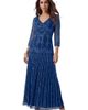 Roaman's Roaman's Plus Size Beaded V Neck 3/4 Sleeve Sleeve Maxi Gown - 3