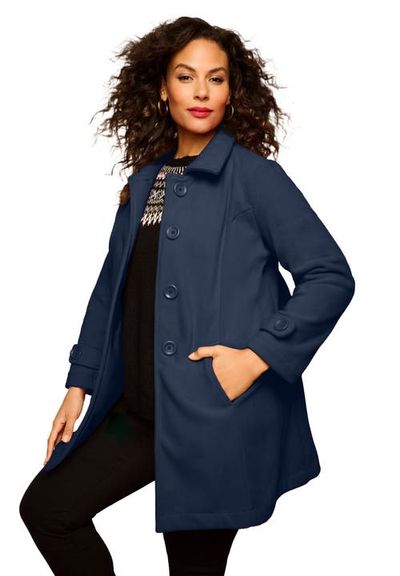Roaman's Roaman's Plus Size Button Up Fleece Jacket