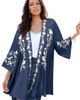 Roaman's Roaman's Plus Size Chambray Embroidered Wrap - 1