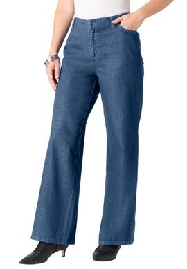 Roaman's Roaman's Plus Size Easy Wear Wide Leg Jean